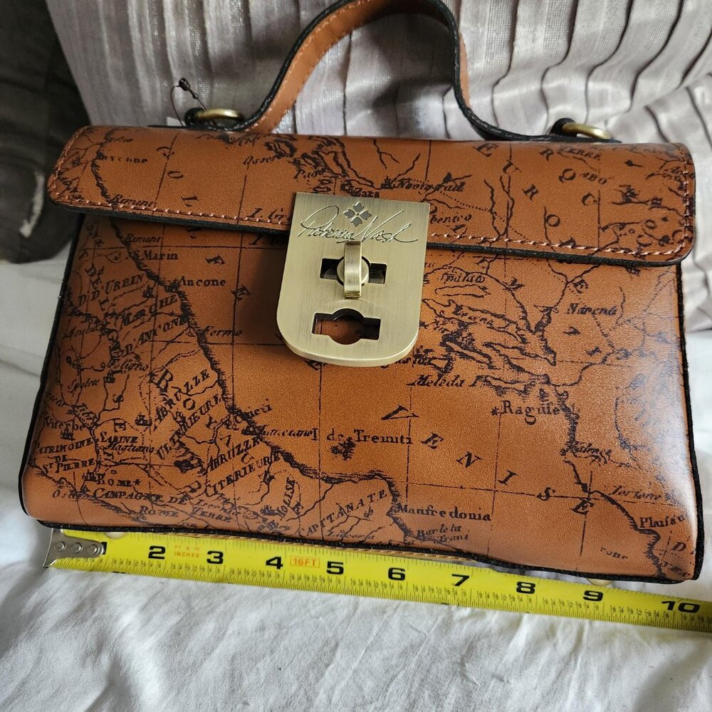 Patricia Nash Brown Signature Map Carisbrooke Riot Rust Satchel Set 4pc Set - Picture 12 of 17